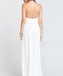 Show Me Your Mumu Bridesmaids Dresses Heather Halter Dress ~ Ivory Crisp