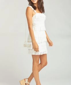 Show Me Your Mumu Bride Acrylic Clutch ~ White Marble