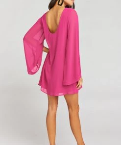 Show Me Your Mumu Maternity Bombshell Dress ~ Fuchsia Pop Chiffon