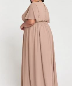 Show Me Your Mumu Maternity Emily Empire Maxi Dress ~ Dune Chiffon