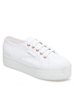 Show Me Your Mumu Superga 2790 Platform Sneakers ~ White & Rose Gold