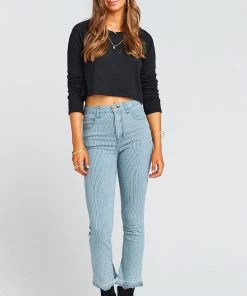 Show Me Your Mumu Pants Brooklyn High Waist ~ Indigo Seabreeze Stripe