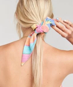 Show Me Your Mumu Lucie Tie Adult Scrunchie ~ Rainbow Stripe Linen