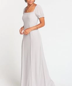 Show Me Your Mumu Brittany Maxi Dress ~ Dove Grey Chiffon