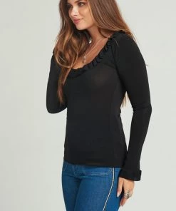 Show Me Your Mumu Jackie Top ~ Textured Spandy Black Clothes