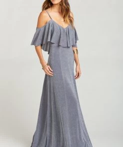 Show Me Your Mumu Renee Ruffle Maxi Dress ~ Dancing Queen Shine Smoke