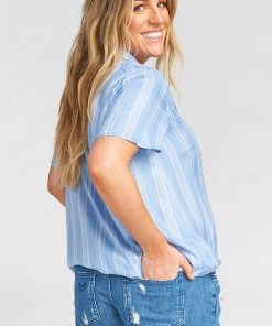 Show Me Your Mumu Lanai Top ~ Sidewalk Stripe Periwinkle 18 Show Me Your Mumu Lanai Top ~ Sidewalk Stripe Periwinkle