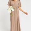 Show Me Your Mumu Maternity Emily Empire Maxi Dress ~ Dune Chiffon
