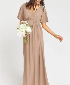Show Me Your Mumu Maternity Emily Empire Maxi Dress ~ Dune Chiffon