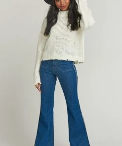 Show Me Your Mumu Cody Crop Sweater ~ Distressed Cream Knit Sweaters