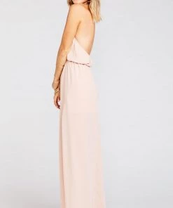 Show Me Your Mumu Heather Halter Dress ~ Dusty Blush Crisp