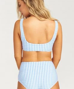 Show Me Your Mumu High Tide High Button Bottom ~ Nautical Stripe Swim
