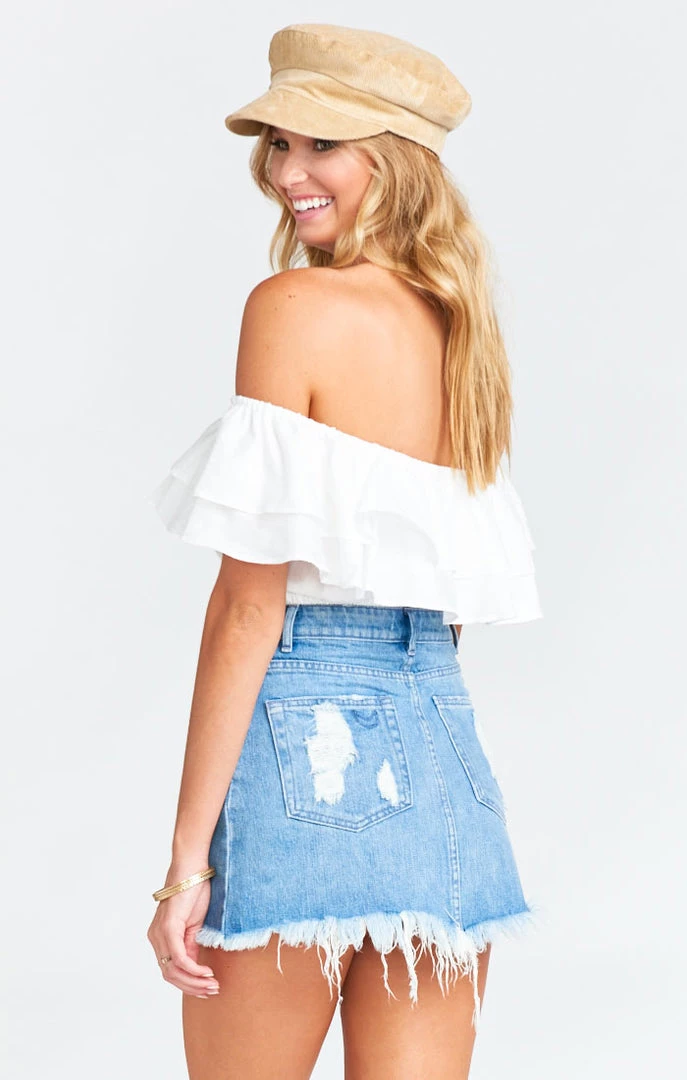 Show Me Your Mumu Denim Atlanta A Line Skirt ~ Brook 13 Show Me Your Mumu Denim Atlanta A Line Skirt ~ Brook