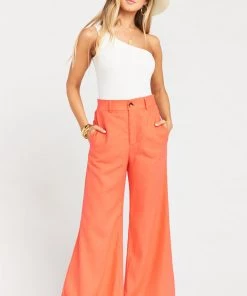 Show Me Your Mumu Mason Trousers ~ Coral Linen