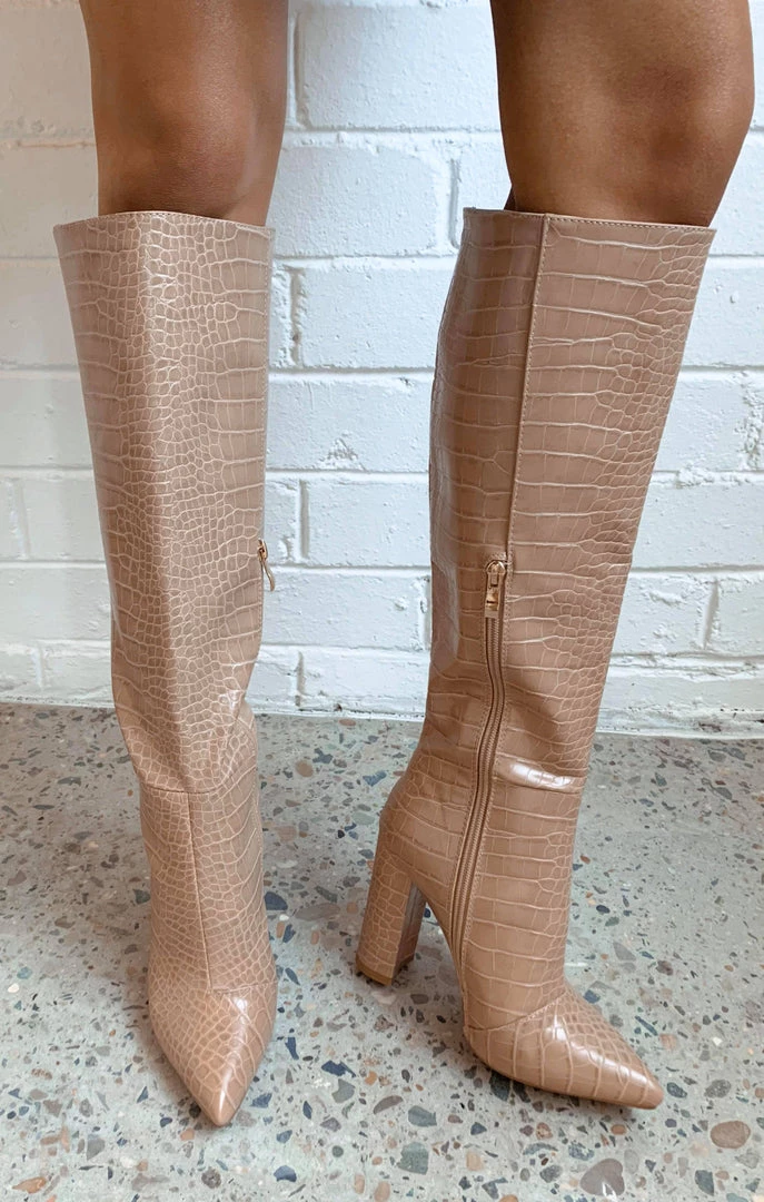 Show Me Your Mumu New Mu Billini Milla Boots ~ Nude Croc 4 Show Me Your Mumu New Mu Billini Milla Boots ~ Nude Croc