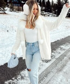 Show Me Your Mumu Heavenly Zip Up ~ Cream Knit With Faux Fur New Mu