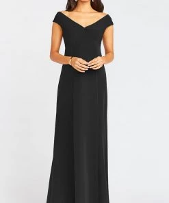 Show Me Your Mumu Wedding Guest Dresses Zurich Knot Gown ~ Black Stretch Crepe 9 Show Me Your Mumu Wedding Guest Dresses Zurich Knot Gown ~ Black Stretch Crepe