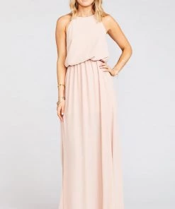 Show Me Your Mumu Heather Halter Dress ~ Dusty Blush Crisp