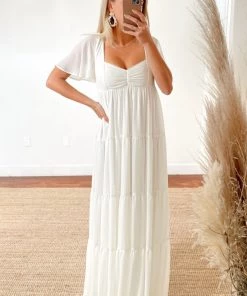 Show Me Your Mumu Bridesmaids Dresses Nicole Maxi Dress ~ Wedding Cake Chiffon