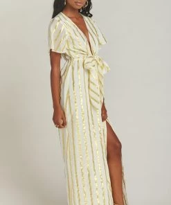 Show Me Your Mumu Clothes Fiona Maxi Dress ~ South Beach Stripe Gold