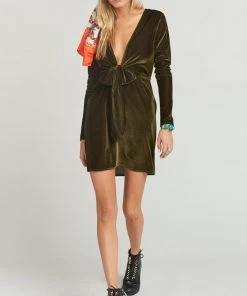 Show Me Your Mumu Monroe Dress ~ Velvet Rib Pine