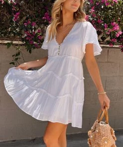 Show Me Your Mumu Alyssa Mini Dress ~ White Voile