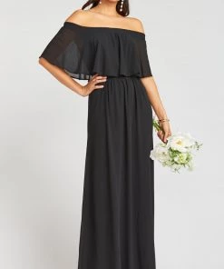Show Me Your Mumu Hacienda Maxi Dress ~ Black Chiffon