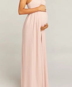 Show Me Your Mumu Maternity June Maxi Dress ~ Dusty Blush Crisp