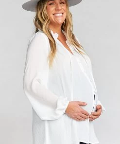 Show Me Your Mumu Maternity Alicia Tunic ~ White Silky Dots