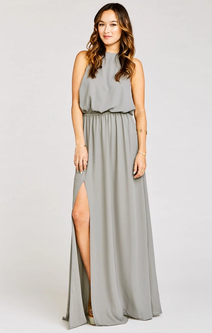 Show Me Your Mumu Heather Halter Dress ~ Soft Charcoal Crisp Bridesmaids Dresses 3 Show Me Your Mumu Heather Halter Dress ~ Soft Charcoal Crisp Bridesmaids Dresses