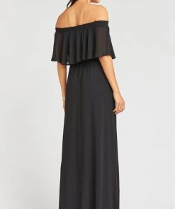 Show Me Your Mumu Hacienda Maxi Dress ~ Black Chiffon