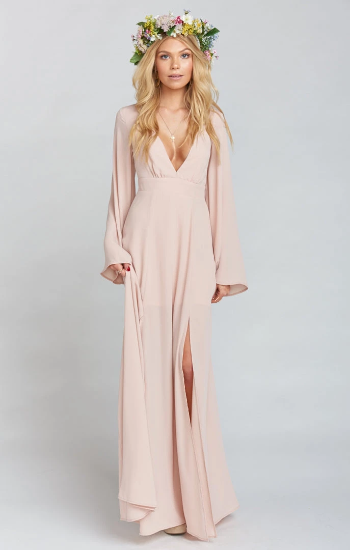 Show Me Your Mumu Venus Long Sleeve Flare Dress ~ Dusty Blush Crisp Bridesmaids Dresses 3 Show Me Your Mumu Venus Long Sleeve Flare Dress ~ Dusty Blush Crisp Bridesmaids Dresses