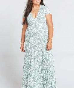 Show Me Your Mumu Dresses Eleanor Maxi Dress ~ Lovers Lace Silver Sage