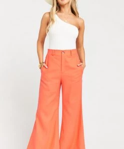 Show Me Your Mumu Mason Trousers ~ Coral Linen