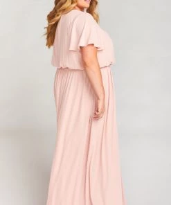 Show Me Your Mumu Bridesmaids Dresses Michelle Flutter Maxi Dress ~ Dusty Blush Crisp