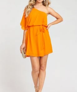 Show Me Your Mumu Dresses Trish Dress ~ Tangerine Chiffon