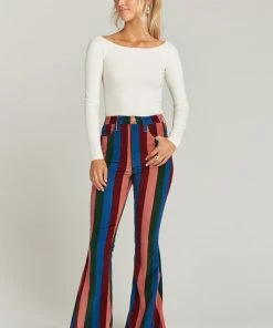 Show Me Your Mumu Berkeley Zip Up Bells ~ Mutown Stripe Denim