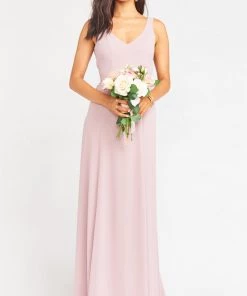 Show Me Your Mumu Jenn Maxi Dress ~ Neutral Mauve Chiffon