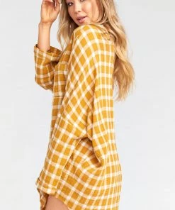 Show Me Your Mumu Dresses Lorolie Tunic ~ Check Me Gold
