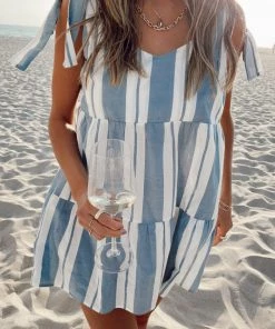Show Me Your Mumu Emme Tie Dress ~ Sailboat Stripe