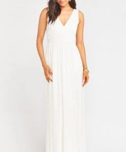 Show Me Your Mumu Grace Beaded Maxi Dress ~ Ivory Beaded Bridesmaids Dresses