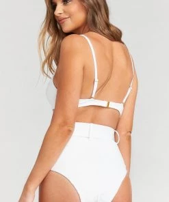 Show Me Your Mumu Swim Barbados Belted Bottom ~ White Eyelet