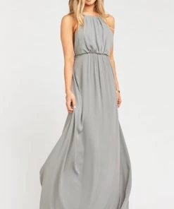 Show Me Your Mumu Bridesmaids Dresses Amanda Maxi Dress ~ Soft Charcoal Crisp