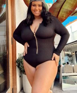 Show Me Your Mumu Surfside One Piece ~ Black Scrunch