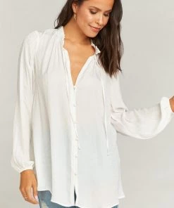 Show Me Your Mumu Maternity Alicia Tunic ~ White Silky Dots