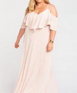 Show Me Your Mumu Renee Ruffle Maxi Dress ~ Dancing Queen Shine Blush