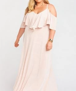 Show Me Your Mumu Renee Ruffle Maxi Dress ~ Dancing Queen Shine Blush