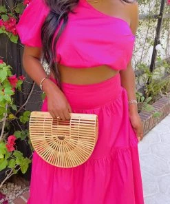 Show Me Your Mumu Mara Top ~ Hot Pink Poplin New Mu