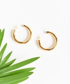 Show Me Your Mumu 14K Gold Dipped Tube Hoops ~ Gold