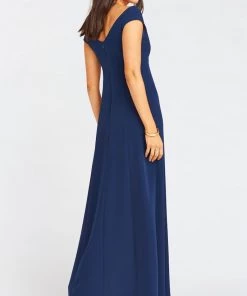 Show Me Your Mumu Zurich Knot Gown ~ Rich Navy Stretch Crepe
